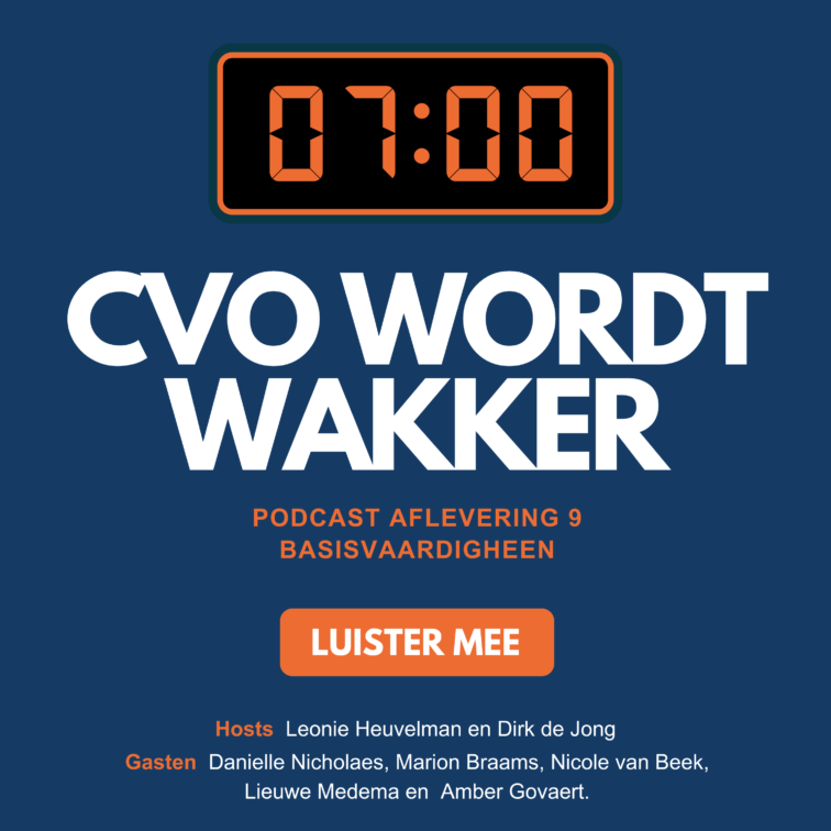 Podcastcovers CVO wordt wakker nieuwe huisstijl basisvaardigheden